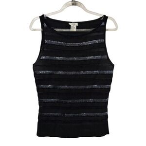 Vintage Y2K Cache Silk Beaded Top M Indie Sleaze Glam Alt Festival Punk Chic